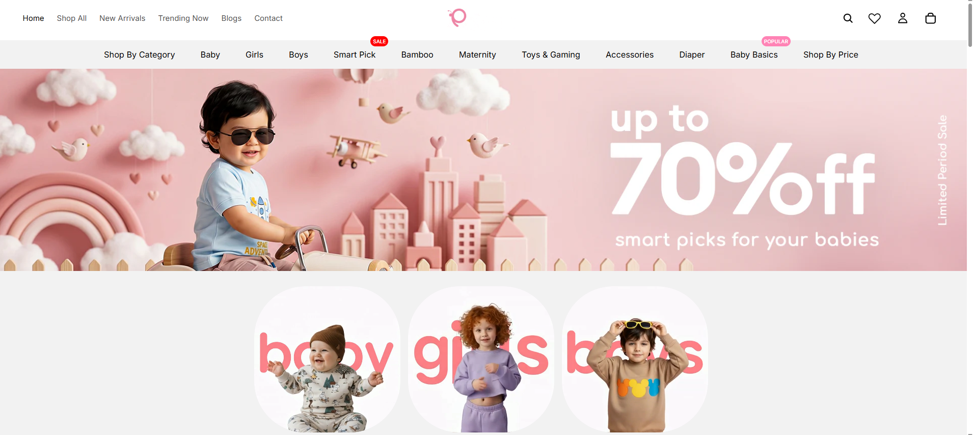 Baby & kids storefront
